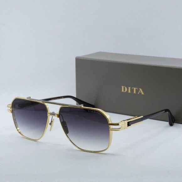 Dita KUDRU DTS-436-A-01 Sunglasses Gold/Black Aviator Frame, Grey Lenses - Picture 13 of 13